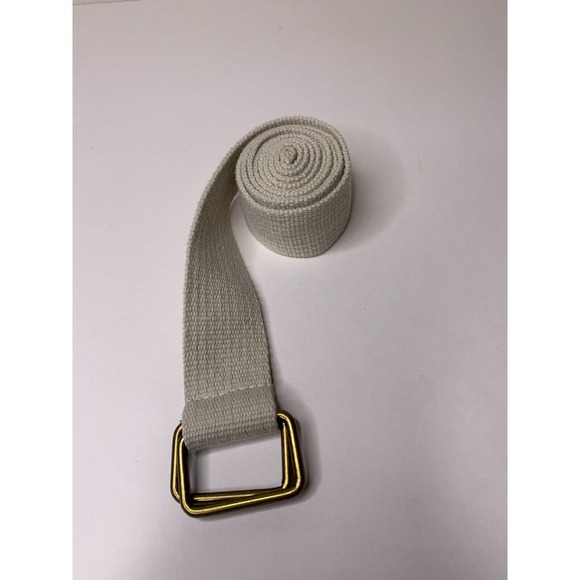Unbranded Other - Mens Square Ring Belt Tweed Canvas Khaki Light 36" Inch Long